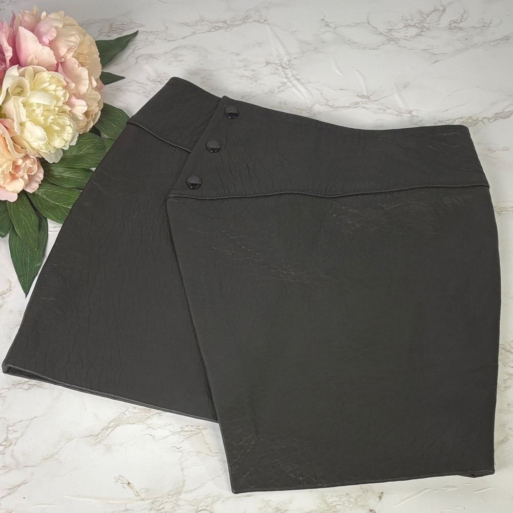 Zadig & Voltaire Asymmetrical Junko Cuir Black Leather Skirt Size EU 34 NWT